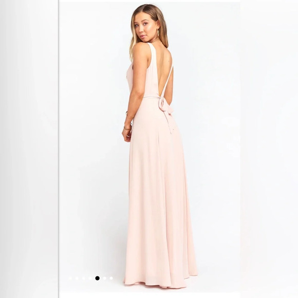 NWT Show Me Your Mumu Jenn Maxi Dress Gown Dusty Blush Crisp Pink Size XS - Picture 2 of 10